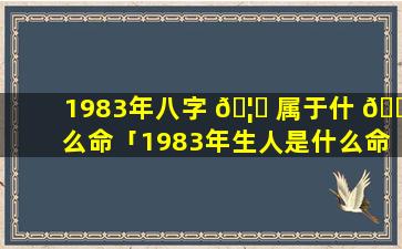 1983年八字 🦁 属于什 🕸 么命「1983年生人是什么命缺什么」